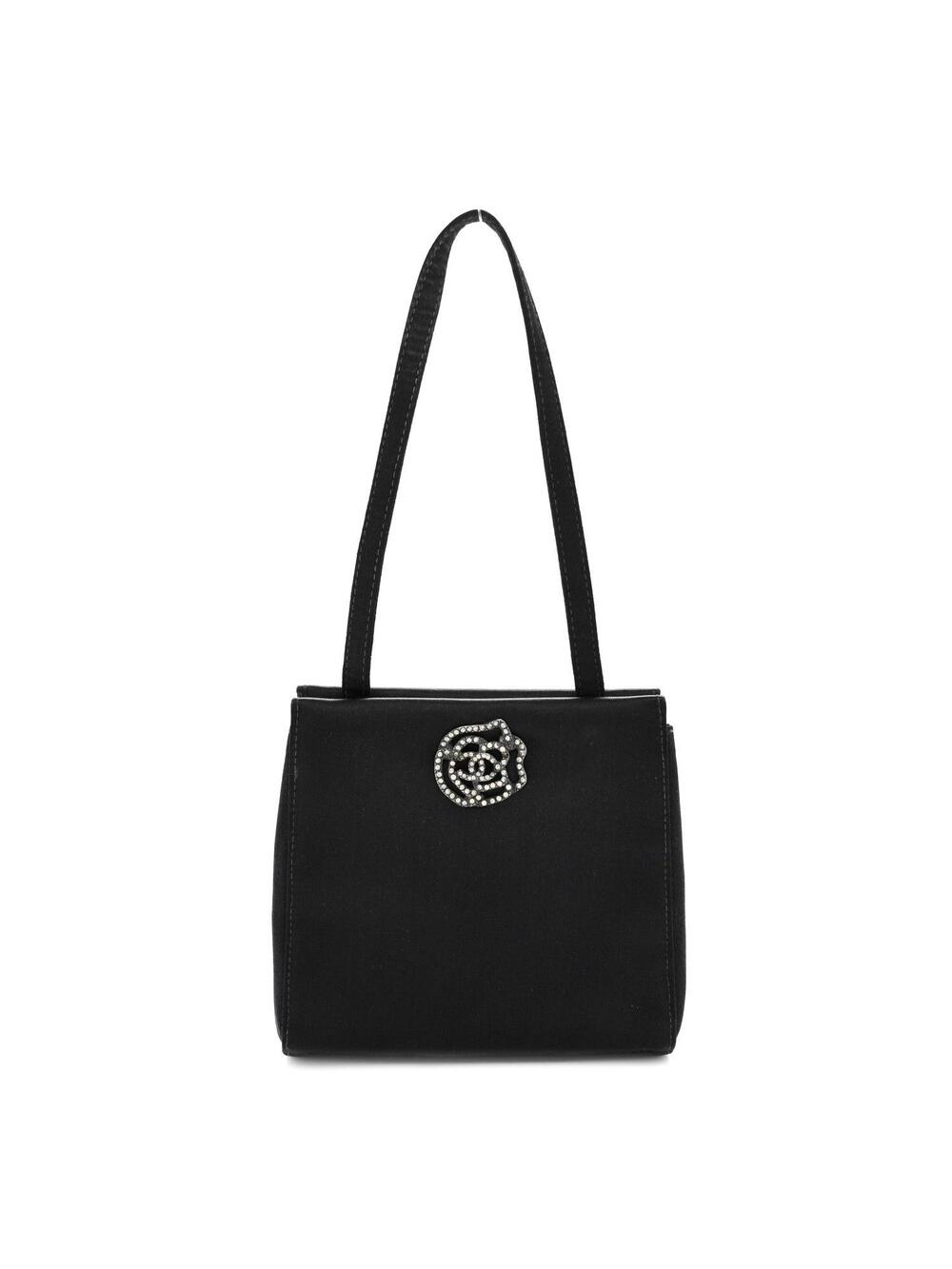 Chanel Satin Crystal Evening Bag Black #293299C11B